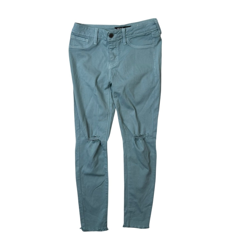 JUST BLACK Distressed High Rise Skinny Jeans Teal Blue Size 26P
